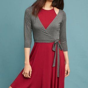 Anthropologie Bailey 44 Corps de Ballet maroon and gray dress